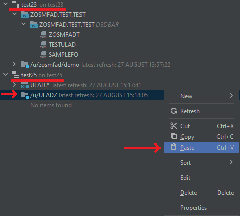 Copy cut: PDS to USS cross-system copy select paste